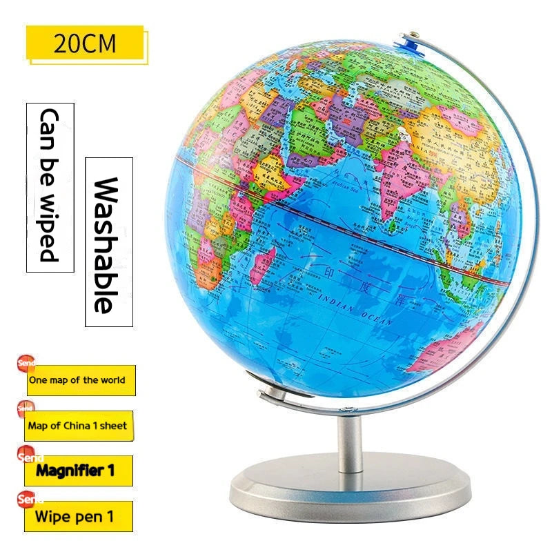 globe étudiant géographie avec lampe et base métallique pour bureau - vue 11 sur 14