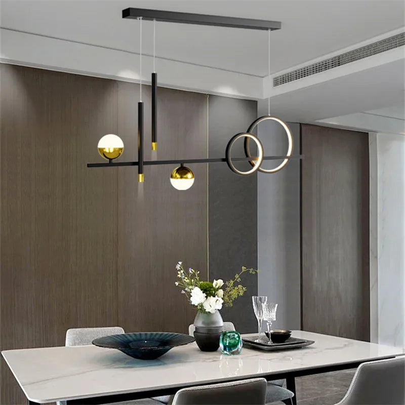 lustre linéaire nordique éclairage esthétique pour décoration intérieure - vue 5 sur 8