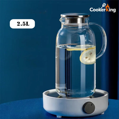 Bouilloire verre borosilicate grande capacité résistante chaleur