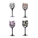 Verre a vin arbre quatre saisons peint main