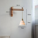 LED-Wandleuchte Retro Japanisch Teleskopisch aus Messing und Glas