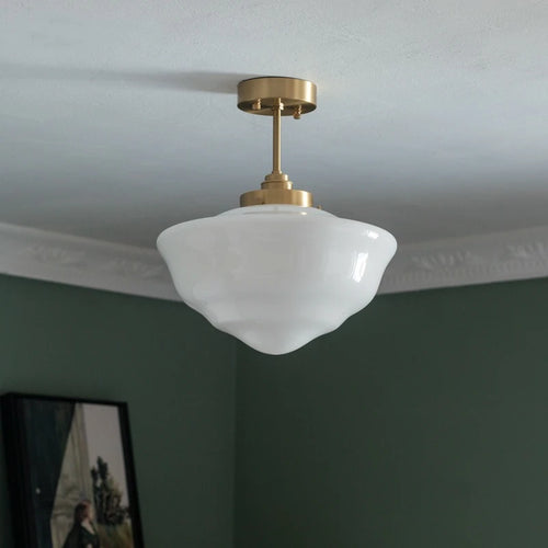 suspension led en verre avec prise en cuivre nordique moderne