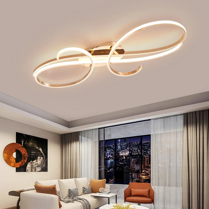 Electroplated Modern LED Chandelier, Suitable For Living Room, Bedroom, Carridor Foyer Study, Indoor Chandelier, Smart Home - vue 5 sur 15