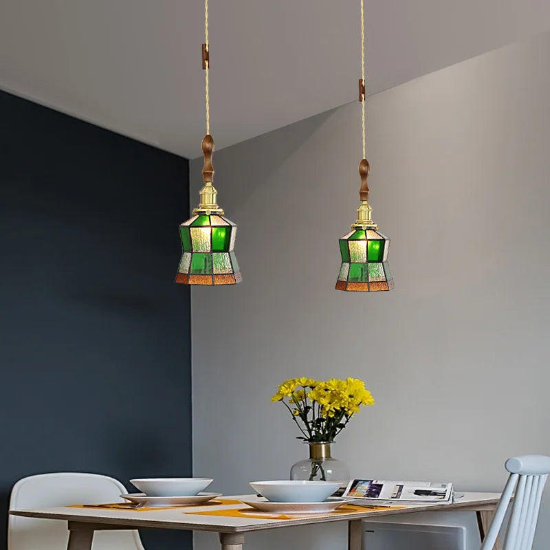 suspension nordique en cuivre avec verre teinté pour intérieur élégant - vue 7 sur 14