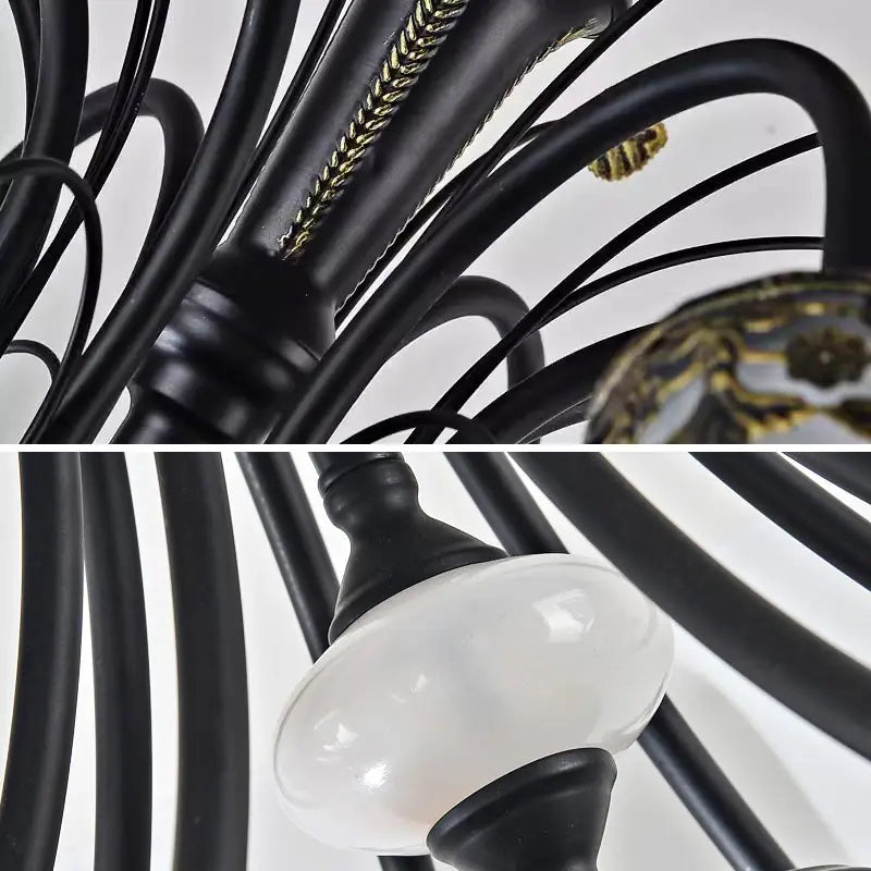 lustre à led rétro en verre pour intérieur vintage - vue 6 sur 15