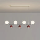 lustre long led suspendu avec abat-jour boule ronde