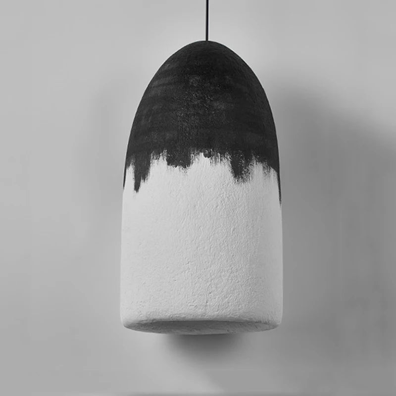 suspension moderne Wabi Sabi noir et blanc LED lampe créative Restaurant café Droplight chambre européenne - vue 5 sur 6
