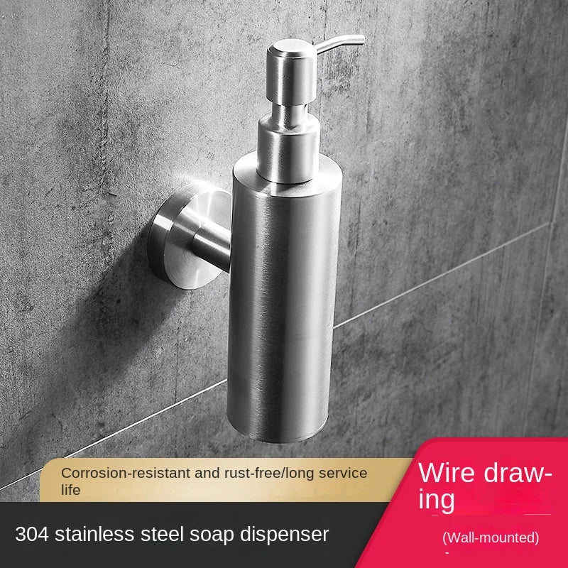 distributeur de savon mural en acier inoxydable 200 ml accessoires salle de bain - vue 7 sur 21