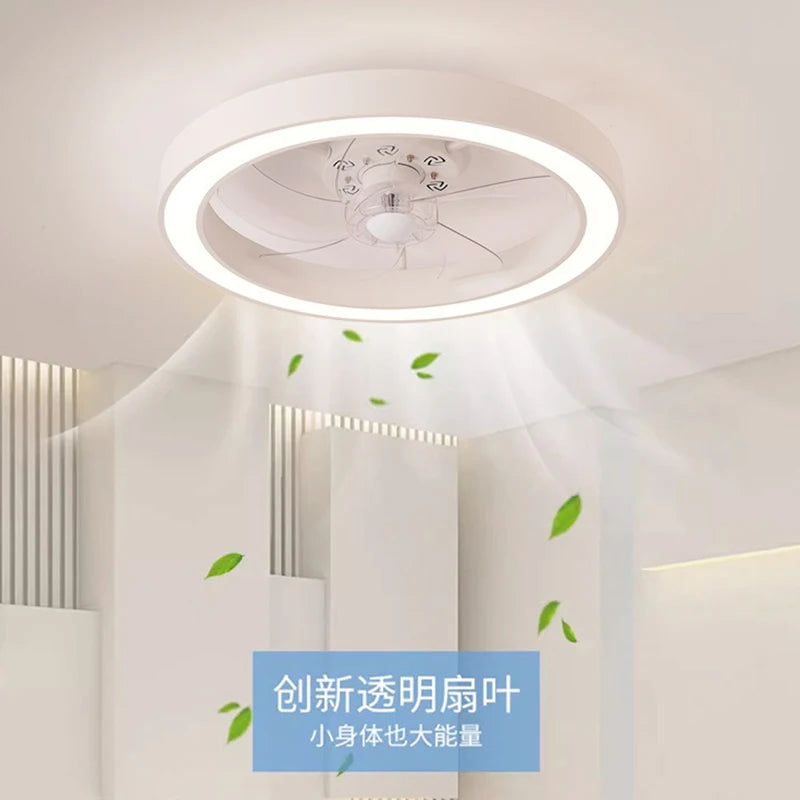 Modern LED Fan Light Remote Control Timed Electric Fan Bedroom, Living Room Decoration, Home Decoration LED Ceiling Fan Light - vue 3 sur 8