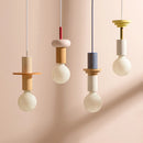 Suspension LED design bois petite lumière déco