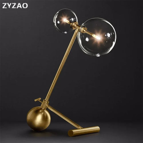 lampe de bureau en verre design rétro nordique moderne - vue 3 sur 6