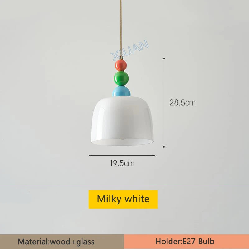 Kronleuchter aus Holz und Glas für Hausbar mit integrierter LED