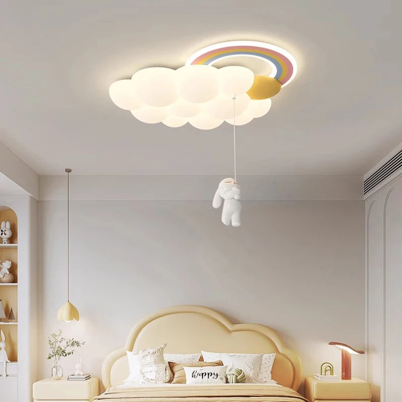 LED-Deckenleuchte Wolke Regenbogen für Kinderzimmer - vue 3 sur 10