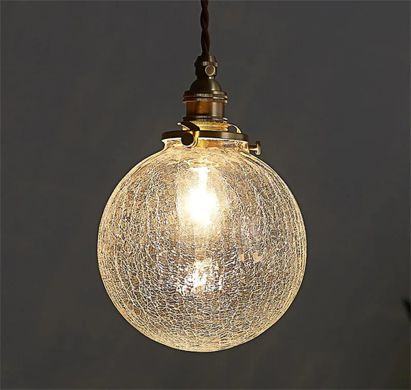 Vintage-Pendelleuchte aus Craquelé-Glas für Ihre Inneneinrichtung - vue 6 sur 8