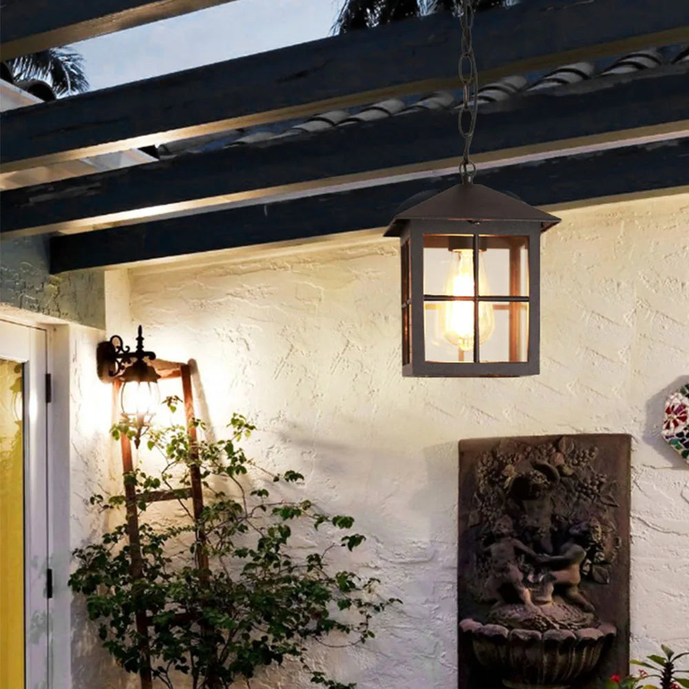 Vintage Außen-Deckenleuchte im europäischen Stil für Garten und Hof - vue 6 sur 9