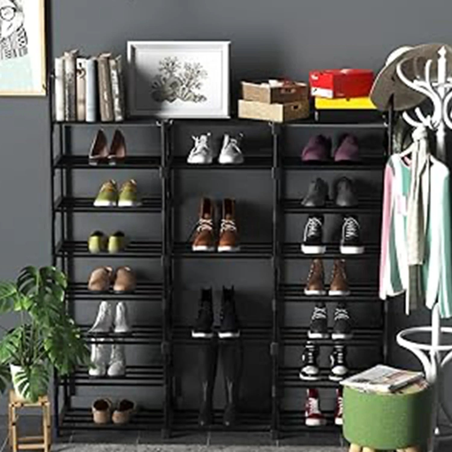 organisateur empilable pour rangement chaussures durable en plastique - vue 6 sur 6