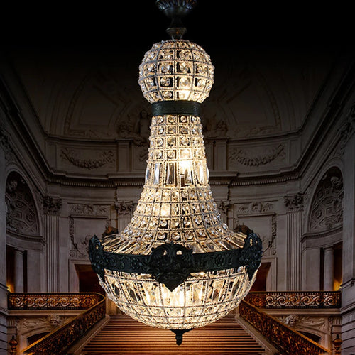 lustre en cristal européen 6 lumières pour intérieur élégant