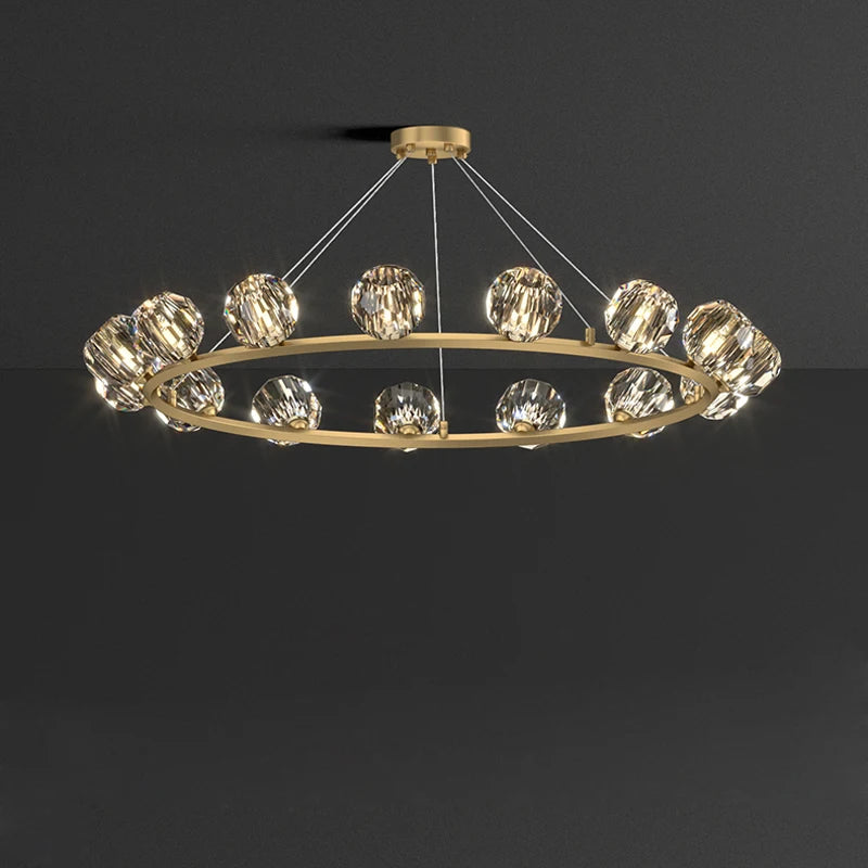 Art-déco-Deckenleuchte gold schwarz Design Kristall - vue 5 sur 24