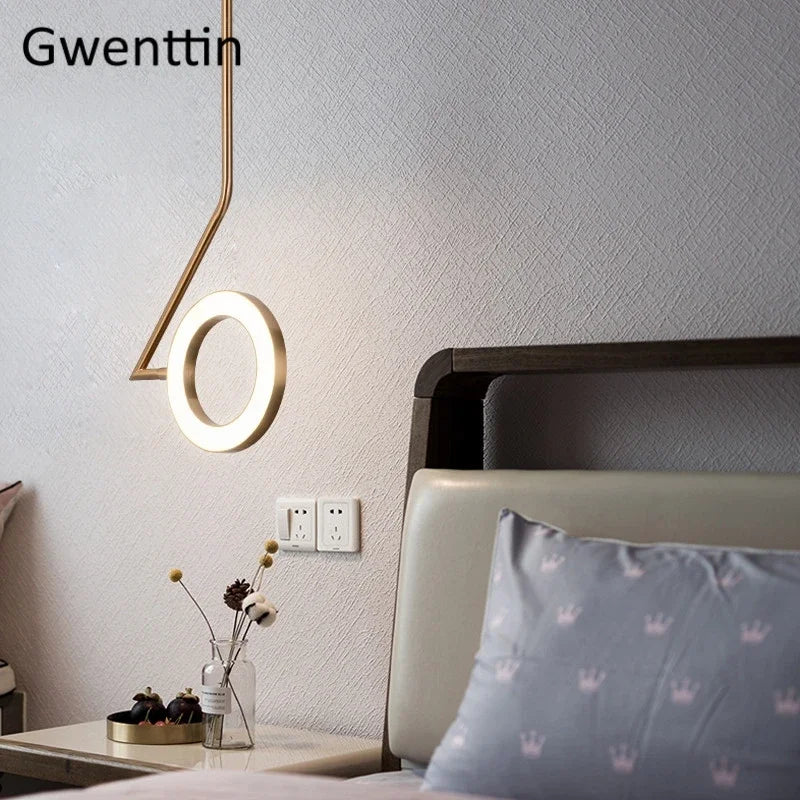 lustre anneau lune suspension moderne pour décoration intérieure