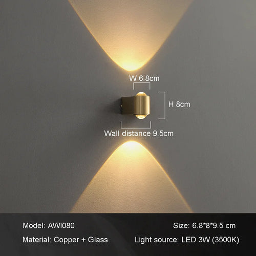 Wandleuchte mit Projektion warmes Licht modernes Design Atmosphäre