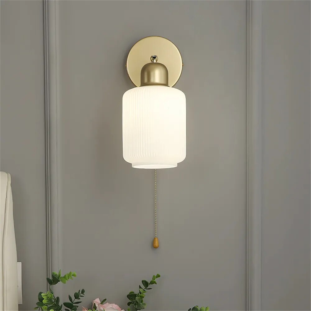 Lampe de chevet loft applique métal verre - vue 6 sur 9