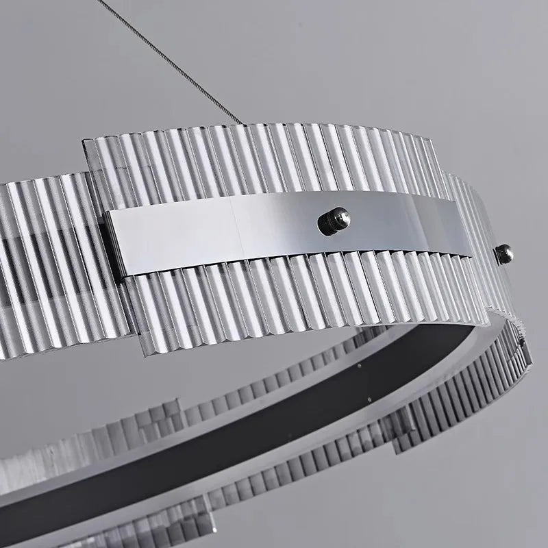lustre minimaliste italien de luxe en verre éclairage intérieur à led - vue 6 sur 7