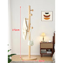 X&D Solid Wood Coat Rack, Floor Hanging Clothes Rack Simple Modern Bag Rack Bedroom Household Single Pole Vertical Drying Rack