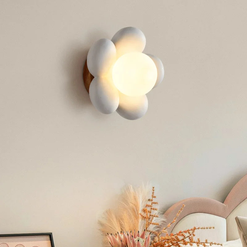 applique murale LED en résine en forme de fleur - vue 6 sur 8