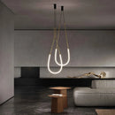 Moderner italienischer LED-Kronleuchter aus Bambus minimalistisch und kreativ