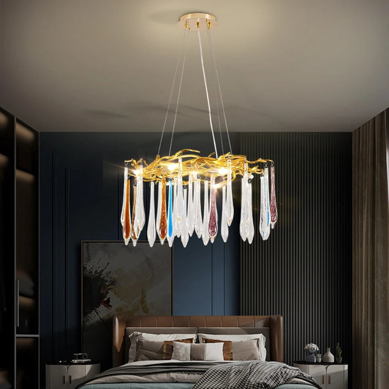 lustre moderne en cristal pour décoration intérieure élégante - vue 5 sur 17