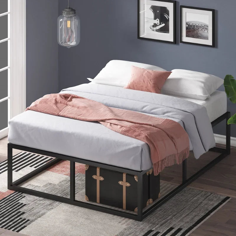Joseph 14" Metal Platform Bed Frame, Narrow Twin bedframe bedroom furniture