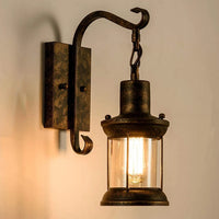 Vintage Wandleuchte aus Metall und Glas im Retro-Industriedesign