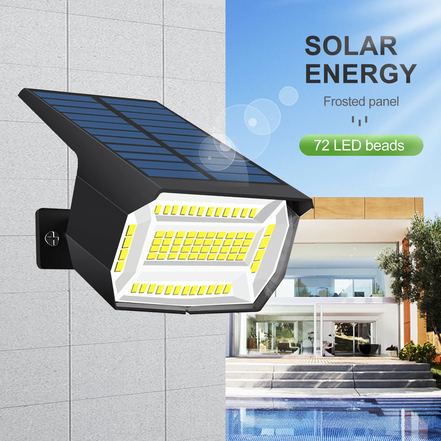 72/68LED spots solaires extérieur étanche jardin solaire paysage projecteurs 3 Modes appliques murales porte arrière-cour Garage plate-forme - vue 10 sur 12