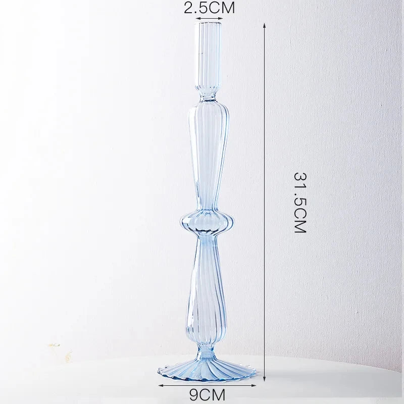 bougeoir en verre européen pour décoration et mariage - vue 30 sur 30