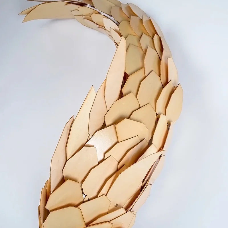 applique murale Créatif à la main Style chinois bois poisson brillante LED 12W salon chevet escalier éclairage décor - vue 7 sur 7