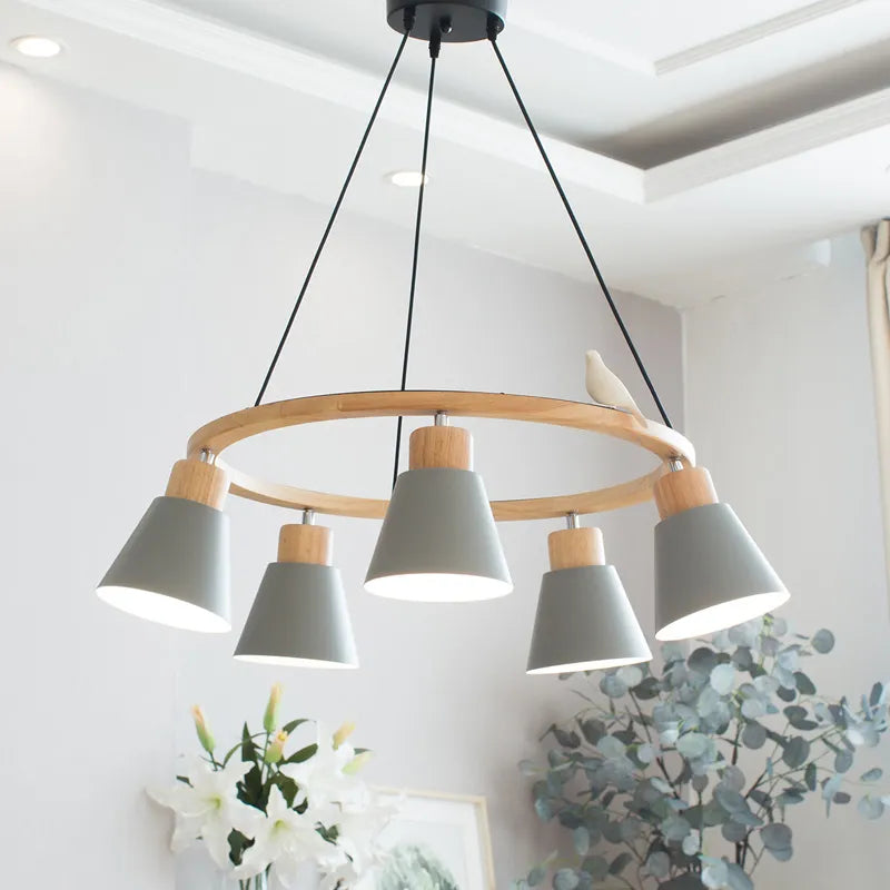 Lampe suspension nordique moderne Macaron - vue 4 sur 18