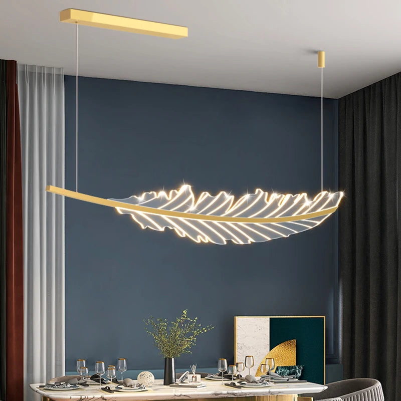 lustre en acrylique à intensité variable en forme de plume - vue 5 sur 6
