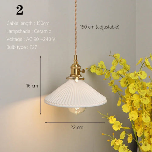 Japanische Pendelleuchte aus Keramik nordisches Design - vue 12 sur 21