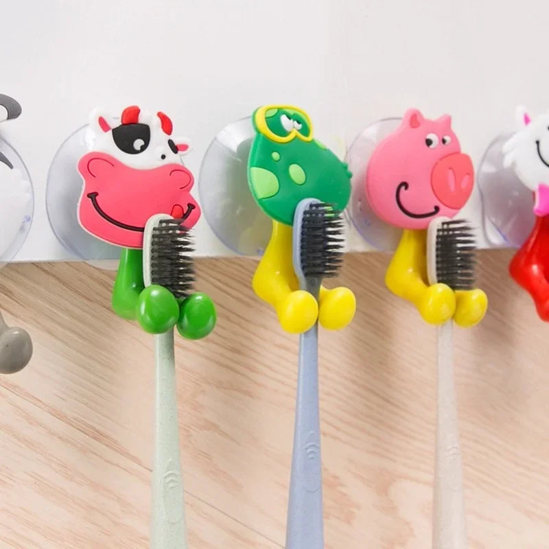 Multi-functional Silicone Toothbrush Holder Toothpaste Storage Rack, Shaver Holder and Tooth Brush Dispenser Bathroom Organizer