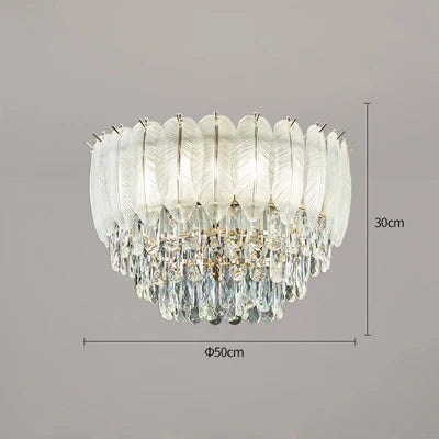 plafonnier rond en cristal luxe éclairage led pour intérieur - vue 8 sur 12