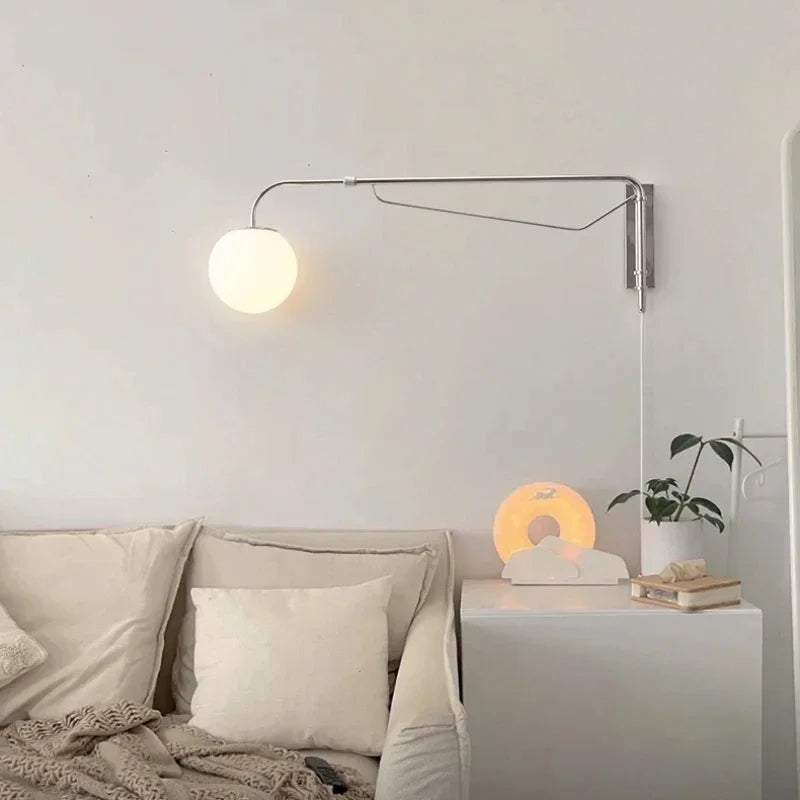 appliques murales modernes à bras long rotatif minimalistes - vue 4 sur 7