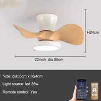 ventilateur de plafond moderne silencieux avec lumière led et télécommande