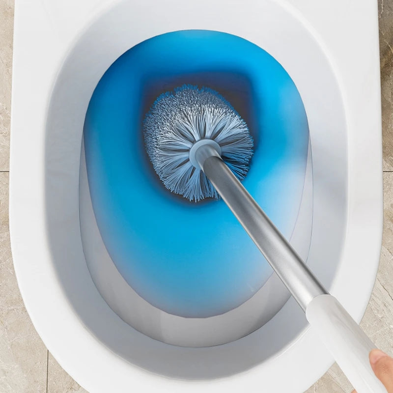 ensemble brosse de toilette avec support mural flexible - vue 4 sur 6