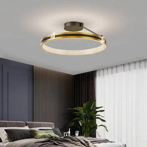 Moderne LED-Deckenleuchte aus Kristall für luxuriöse Wohnräume - vue 6 sur 9