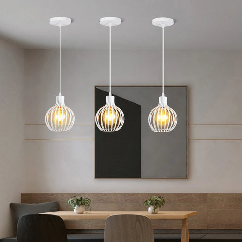 suspension industrielle rétro avec abat-jour géométrique moderne