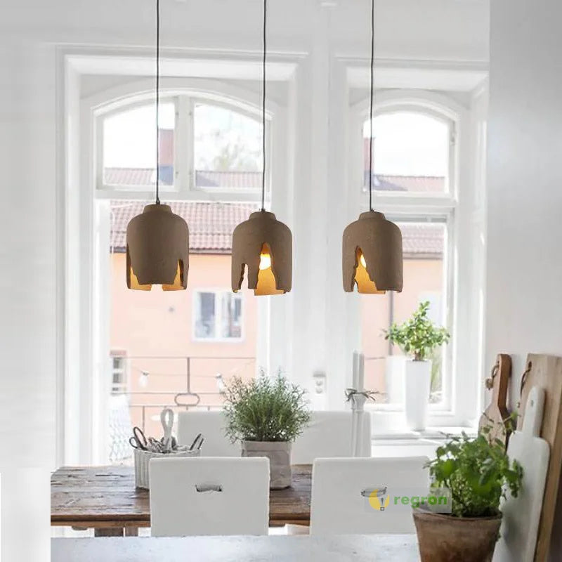 suspension rétro style loft lampe led en ciment pour restaurant et bar - vue 2 sur 8