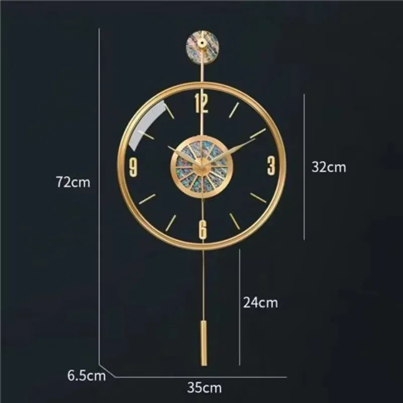 horloges murales de luxe modernes et silencieuses pour décoration créative - vue 7 sur 7