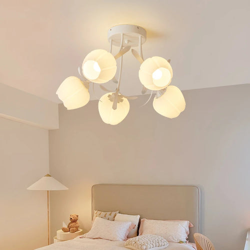 Romantische nordische Deckenleuchte mit floralem Design für elegantes Ambiente - vue 2 sur 24