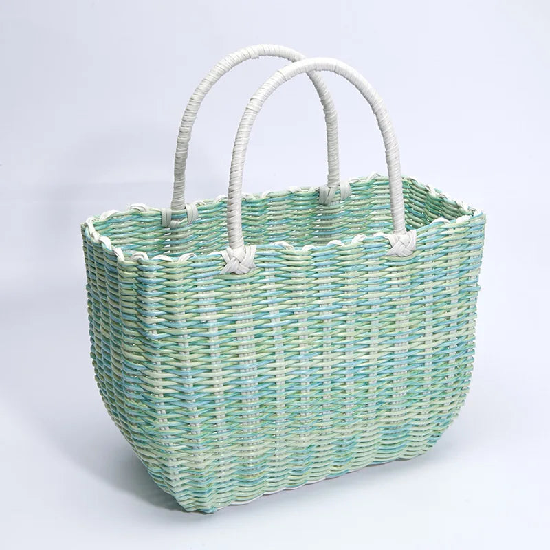 panier tissé imitation rotin pour pique-nique en extérieur - vue 13 sur 22