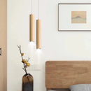Suspension LED grain de bois design nordique moderne